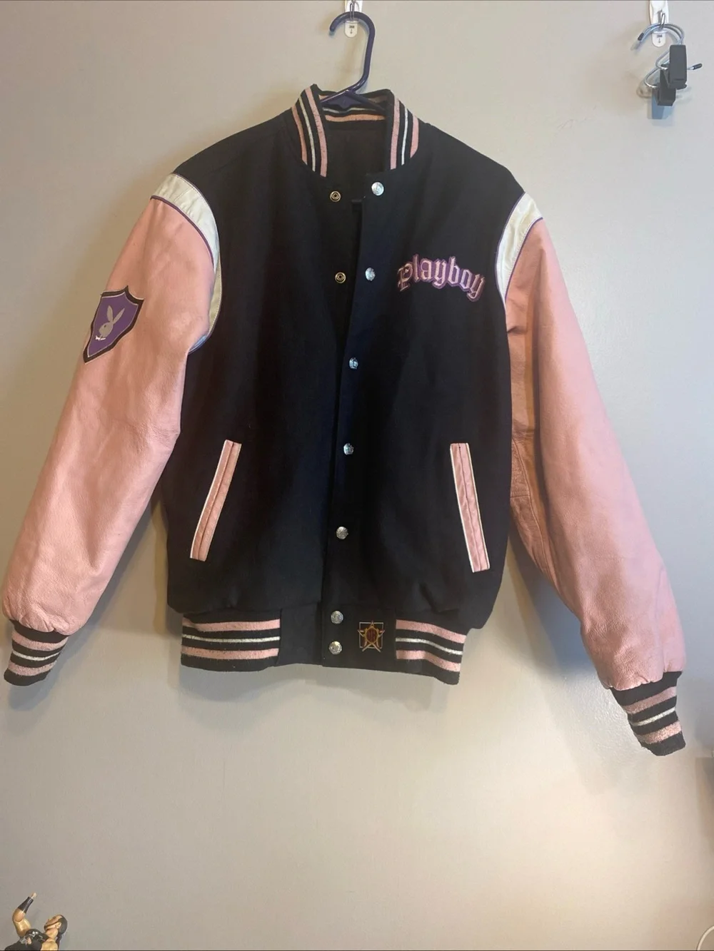 Playboy Reversible Jacket By Jeff Hamilton Sz L-XL No Sz Tag Varsity Bomber Rare